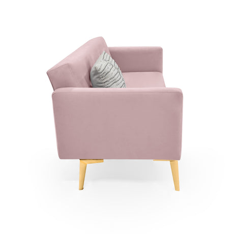 Sofá Turquia Rosa 196x78cm de Tres Puestos con Apoya Brazos - SOFAS Y POLTRONAS | Bylmo