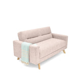 Sofá Barza Rosa 150x83cm de Dos Puestos con Apoya Brazos - SOFAS Y POLTRONAS | Bylmo
