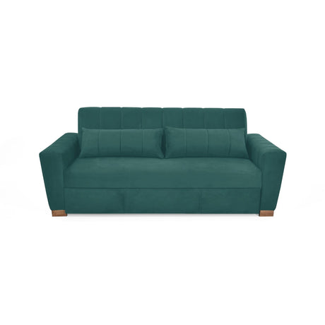 Sofacama Hannover Petróleo 210x85cm de Tres Puestos Recinable con Apoya Brazos - SOFAS Y POLTRONAS | Bylmo