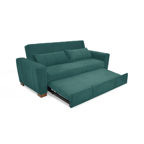 Sofacama Hannover Petróleo 210x85cm de Tres Puestos Recinable con Apoya Brazos - SOFAS Y POLTRONAS | Bylmo
