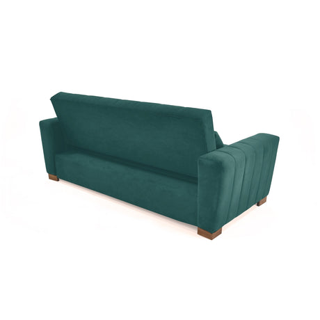 Sofacama Hannover Petróleo 210x85cm de Tres Puestos Recinable con Apoya Brazos - SOFAS Y POLTRONAS | Bylmo