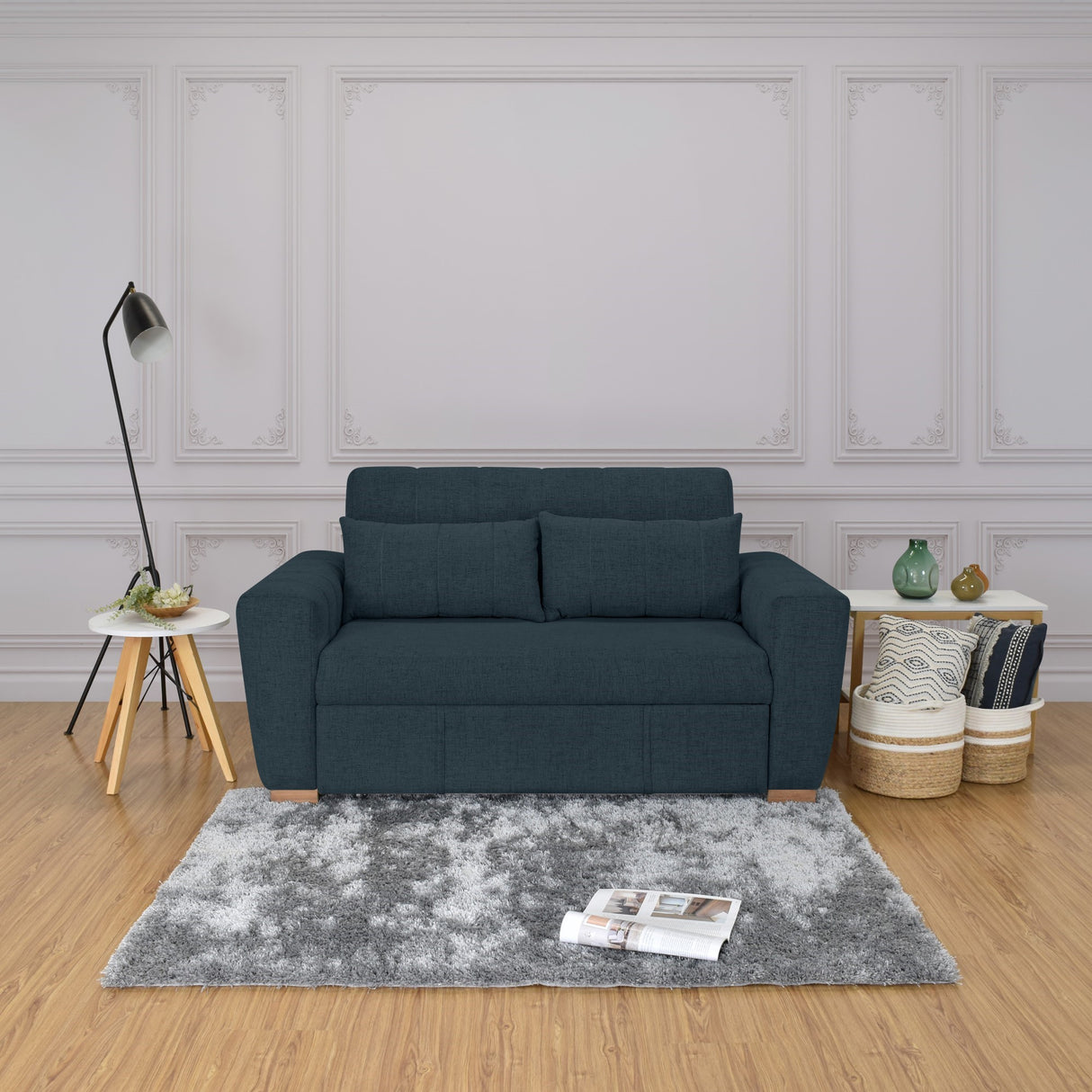 Sofacama Hannover Plomo 160x85cm de Dos Puestos Recinable con Apoya Brazos - SOFAS Y POLTRONAS | Bylmo