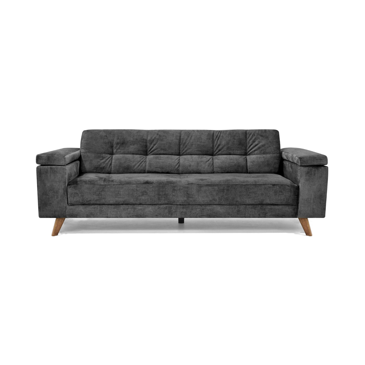Sofacama Moretto Gris 230x82cm de Tres Puestos Recinable con Apoya Brazos - SOFAS Y POLTRONAS | Bylmo