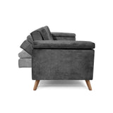 Sofacama Moretto Gris 230x82cm de Tres Puestos Recinable con Apoya Brazos - SOFAS Y POLTRONAS | Bylmo