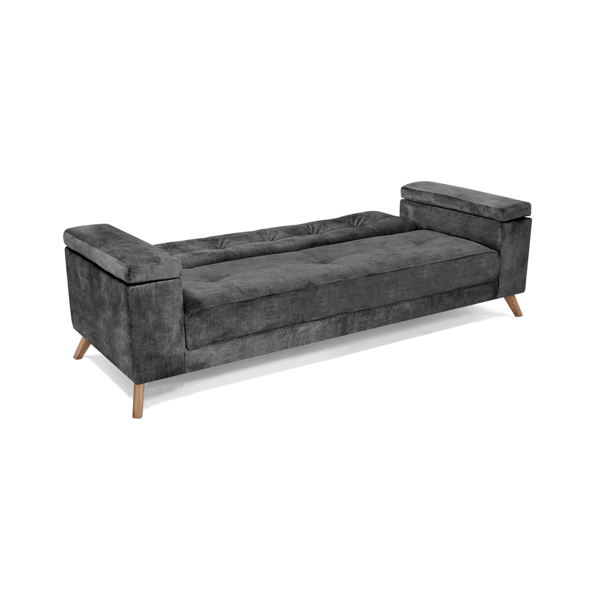 Sofacama Moretto Gris 230x82cm de Tres Puestos Recinable con Apoya Brazos - SOFAS Y POLTRONAS | Bylmo