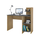 Escritorio Link Roble y Gris 111x110cm con Organizador de Libros - ESCRITORIOS | Bylmo