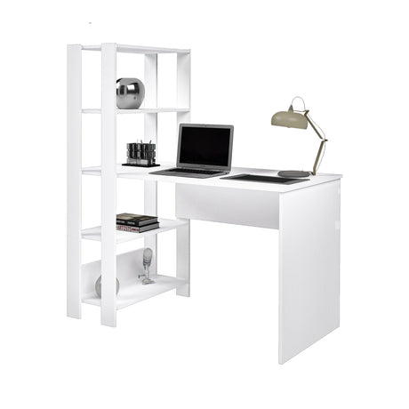 Escritorio con Biblioteca Match Blanco 120x134cm con Tres Repisas - ESCRITORIOS | Bylmo