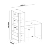 Escritorio con Biblioteca Match Blanco 120x134cm con Tres Repisas - ESCRITORIOS | Bylmo