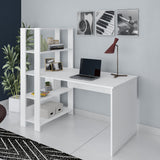 Escritorio con Biblioteca Match Blanco 120x134cm con Tres Repisas - ESCRITORIOS | Bylmo