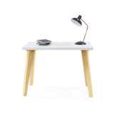 Escritorio Celen Blanco y Natural 100x77.5cm Sin Cajones - ESCRITORIOS | Bylmo