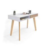 Escritorio Toledo Blanco y Natural 110x77cm Con Un Cajón - ESCRITORIOS | Bylmo