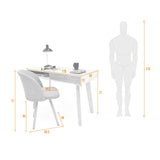 Escritorio Toledo Blanco y Natural 110x77cm Con Un Cajón - ESCRITORIOS | Bylmo