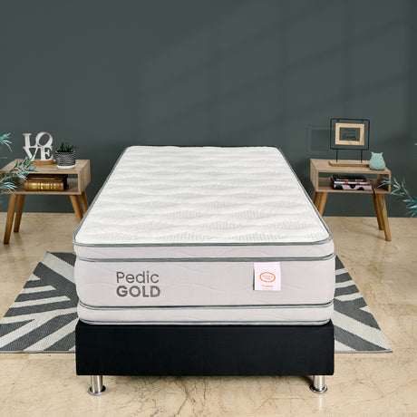 Colchón Firme Pedic Gold Blanco Sencillo 100x190cm Ortopedico con Pillow Doble - COLCHONES | Bylmo