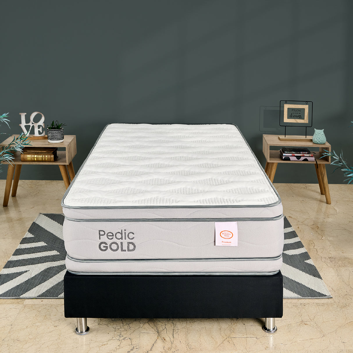 Colchón Firme Pedic Gold Blanco Semidoble 120x190cm Ortopedico con Pillow Doble - COLCHONES | Bylmo
