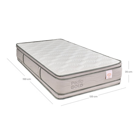 Colchón Firme Pedic Gold Blanco Semidoble 120x190cm Ortopedico con Pillow Doble - COLCHONES | Bylmo