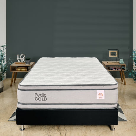 Colchón Firme Pedic Gold Blanco Queen 160x190cm Ortopedico con Pillow Doble - COLCHONES | Bylmo