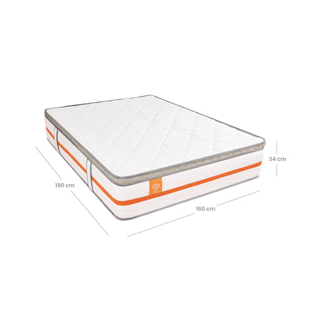 Colchón Firme Cromo Pro Blanco Queen 160x190cm Ortopedico con Pillow Sencillo - COLCHONES | Bylmo