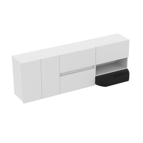 Mueble Superior de Cocina Zafiro Blanco 180x62cm Con Espacio para Extractor y con Locero - MUEBLES SUPERIORES DE COCINA | Bylmo