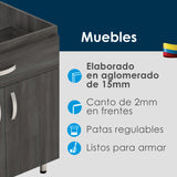 Mueble Inferior de Cocina Zafiro Blanco 180x90cm Sin Mesón y con Organizador de Cubiertos - MUEBLES INFERIORES DE COCINA | Bylmo