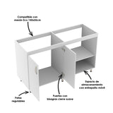 Mueble Inferior de Cocina Vive Blanco 150x88cm Sin Mesón - MUEBLES INFERIORES DE COCINA | Bylmo