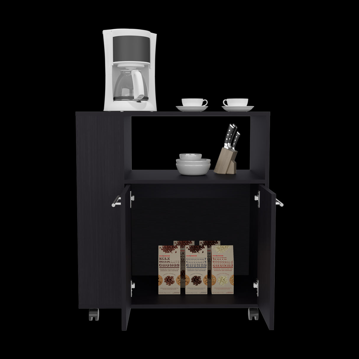 Mueble Microondas Eldon Wengue 75x83.4cm Con Ruedas - ALACENAS Y MUEBLES MICROONDAS | Bylmo