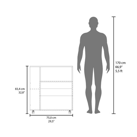 Mueble Microondas Eldon Wengue 75x83.4cm Con Ruedas - ALACENAS Y MUEBLES MICROONDAS | Bylmo