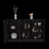 Isla de Cocina Ginger Wengue 150x90.6cm Con Seis Compartimientos - BARRAS Y MUEBLES AUXILIARES | Bylmo