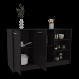 Isla de Cocina Ginger Wengue 150x90.6cm Con Seis Compartimientos - BARRAS Y MUEBLES AUXILIARES | Bylmo