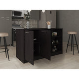 Isla de Cocina Ginger Wengue 150x90.6cm Con Seis Compartimientos - BARRAS Y MUEBLES AUXILIARES | Bylmo