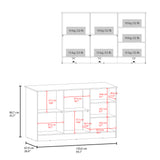 Isla de Cocina Ginger Wengue 150x90.6cm Con Seis Compartimientos - BARRAS Y MUEBLES AUXILIARES | Bylmo