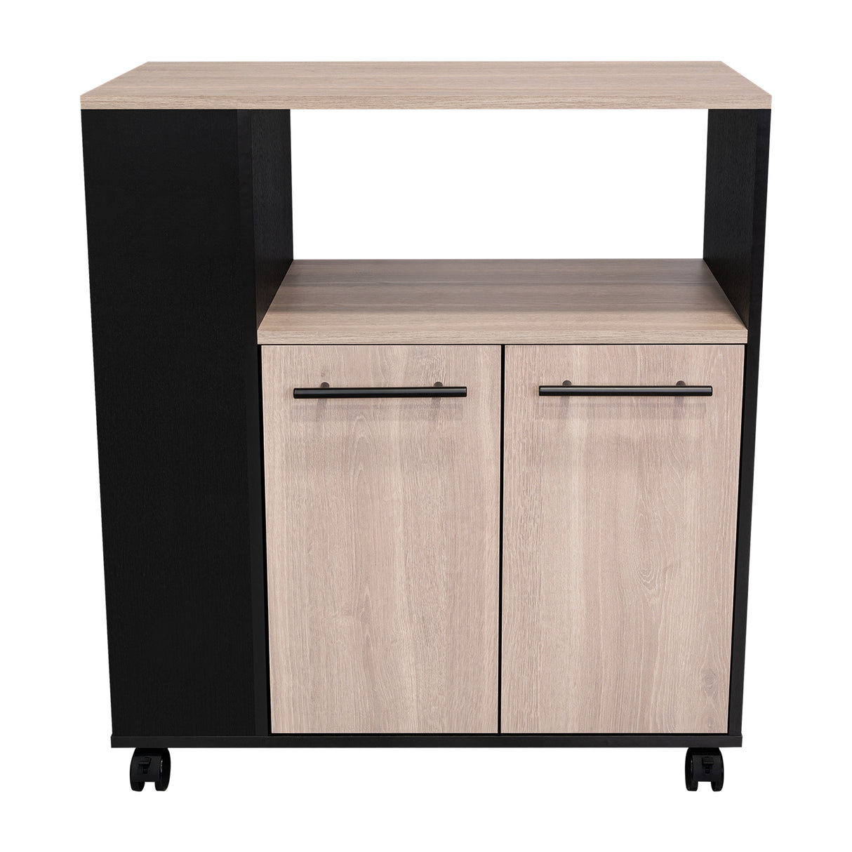 Mueble Auxiliar de Cocina Eldon Wengue y Bardolino 75x83.4cm Con Cinco Compartimientos y Con Ruedas - BARRAS Y MUEBLES AUXILIARES | Bylmo