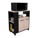 Mueble Auxiliar de Cocina Eldon Wengue y Bardolino 75x83.4cm Con Cinco Compartimientos y Con Ruedas - BARRAS Y MUEBLES AUXILIARES | Bylmo