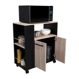 Mueble Auxiliar de Cocina Eldon Wengue y Bardolino 75x83.4cm Con Cinco Compartimientos y Con Ruedas - BARRAS Y MUEBLES AUXILIARES | Bylmo