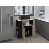 Mueble Auxiliar de Cocina Eldon Wengue y Bardolino 75x83.4cm Con Cinco Compartimientos y Con Ruedas - BARRAS Y MUEBLES AUXILIARES | Bylmo