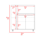 Mueble Auxiliar de Cocina Eldon Wengue y Bardolino 75x83.4cm Con Cinco Compartimientos y Con Ruedas - BARRAS Y MUEBLES AUXILIARES | Bylmo