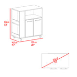 Mueble Auxiliar de Cocina Eldon Wengue y Bardolino 75x83.4cm Con Cinco Compartimientos y Con Ruedas - BARRAS Y MUEBLES AUXILIARES | Bylmo