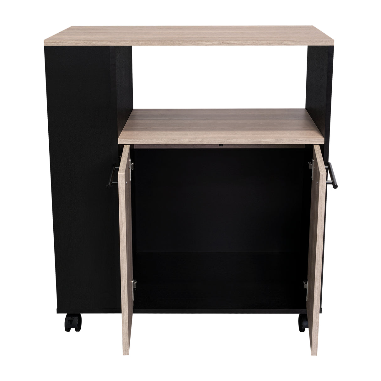 Mueble Auxiliar de Cocina Eldon Wengue y Bardolino 75x83.4cm Con Cinco Compartimientos y Con Ruedas - BARRAS Y MUEBLES AUXILIARES | Bylmo