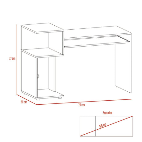 Combo Escritorio y Biblioteca Atlanter Rovere 120x81.5cm sin Cajones - ESCRITORIOS | Bylmo