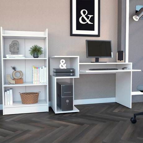 Combo Escritorio y Biblioteca Atlanter Rovere 120x81.5cm sin Cajones - ESCRITORIOS | Bylmo