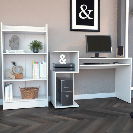 Combo Escritorio y Biblioteca Atlanter Rovere 120x81.5cm sin Cajones - ESCRITORIOS | Bylmo