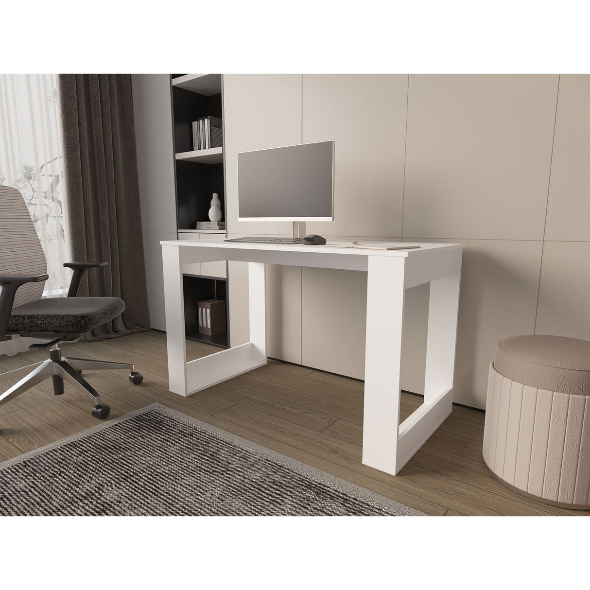 Escritorio Oviedo Blanco 120x73cm sin Cajones - ESCRITORIOS | Bylmo