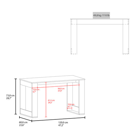Escritorio Oviedo Wengue 120x73cm sin Cajones - ESCRITORIOS | Bylmo