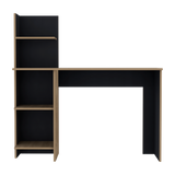 Escritorio con Biblioteca Vilna Fresno Europeo y Wengue 120x120.6cm sin Cajones - ESCRITORIOS | Bylmo