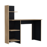 Escritorio con Biblioteca Vilna Fresno Europeo y Wengue 120x120.6cm sin Cajones