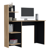 Escritorio con Biblioteca Vilna Fresno Europeo y Wengue 120x120.6cm sin Cajones