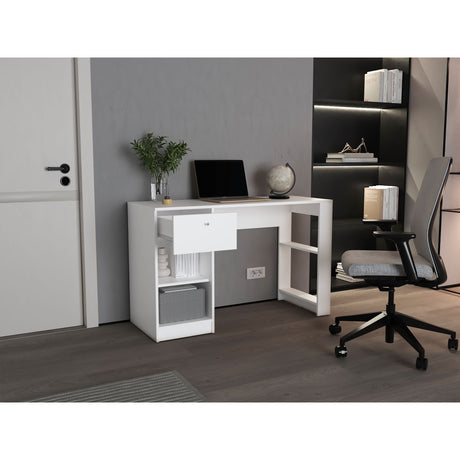 Escritorio Home Blanco 120.2x75.6cm con Un Cajón - ESCRITORIOS | Bylmo