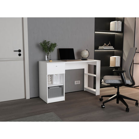 Escritorio Home Blanco 120.2x75.6cm con Un Cajón - ESCRITORIOS | Bylmo