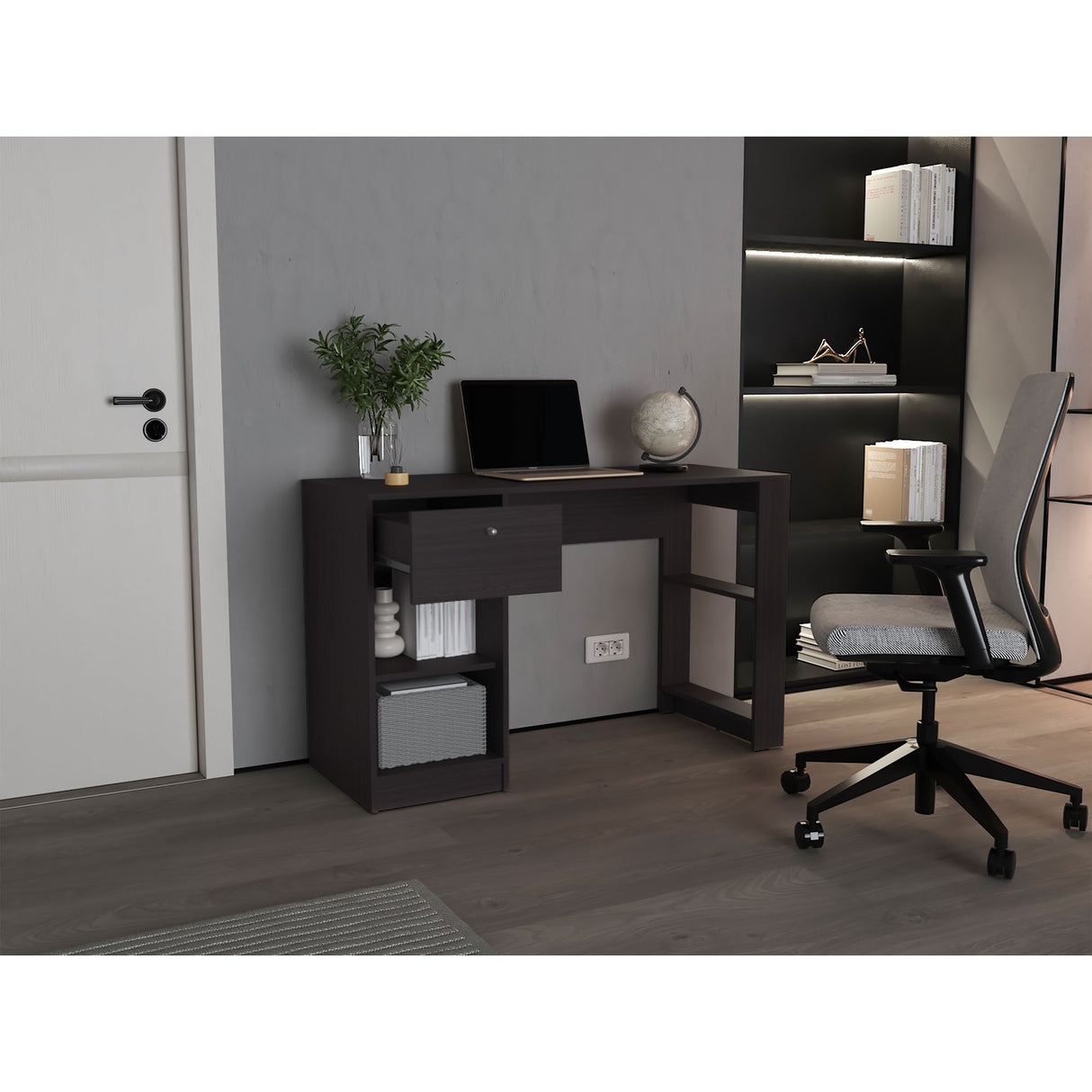 Escritorio Home Wengue 120.2x75.6cm con Un Cajón - ESCRITORIOS | Bylmo