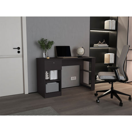 Escritorio Home Wengue 120.2x75.6cm con Un Cajón - ESCRITORIOS | Bylmo