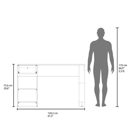 Escritorio Home Wengue 120.2x75.6cm con Un Cajón - ESCRITORIOS | Bylmo